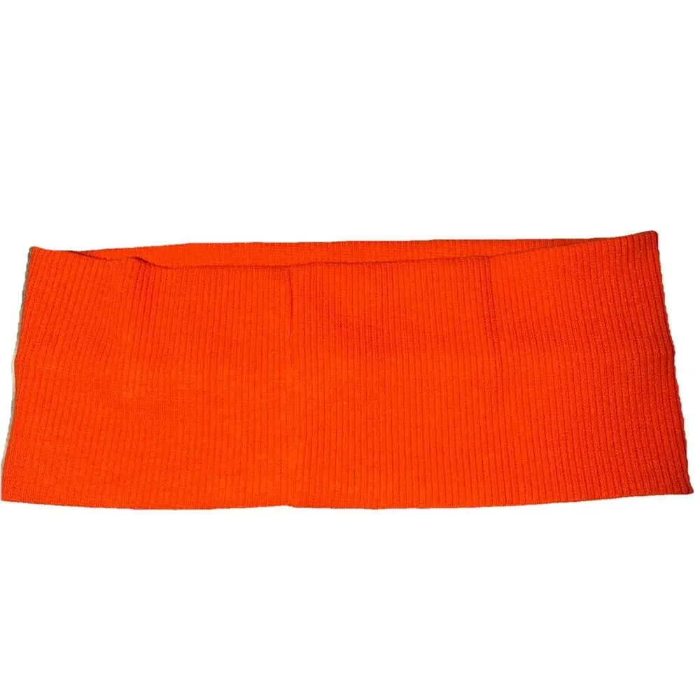 Alo Orange Ribbed Headband Unisex Adults One Size Athletic Fitness Yoga Solid I